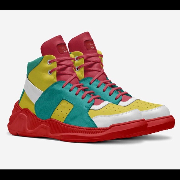 Ferus high top Luxury Italian made Sneakers Mens - Picture 3 of 4